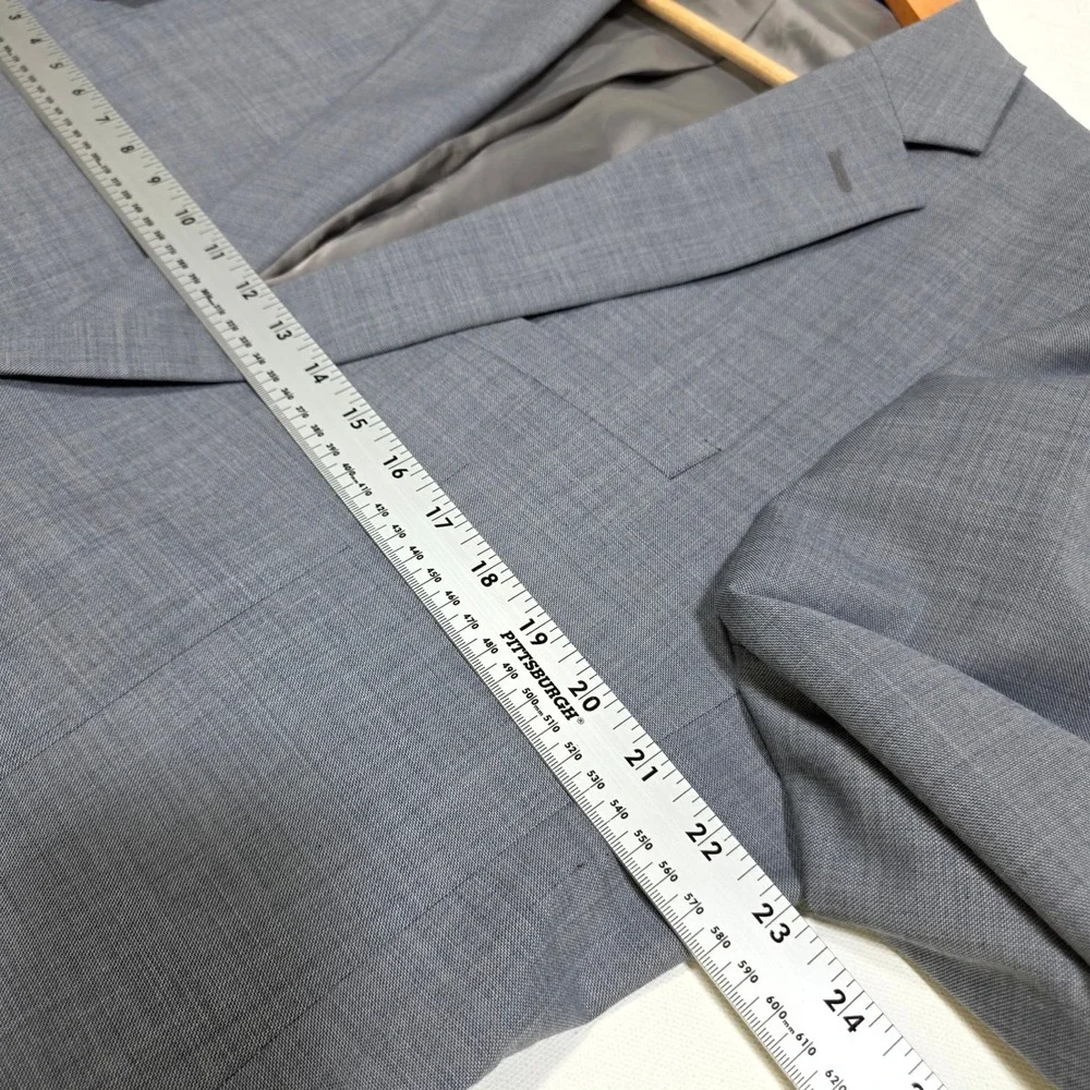 Calvin Klein Blazer Mens 46R Gray Slim Fit Two Button Suit Jacket Professional